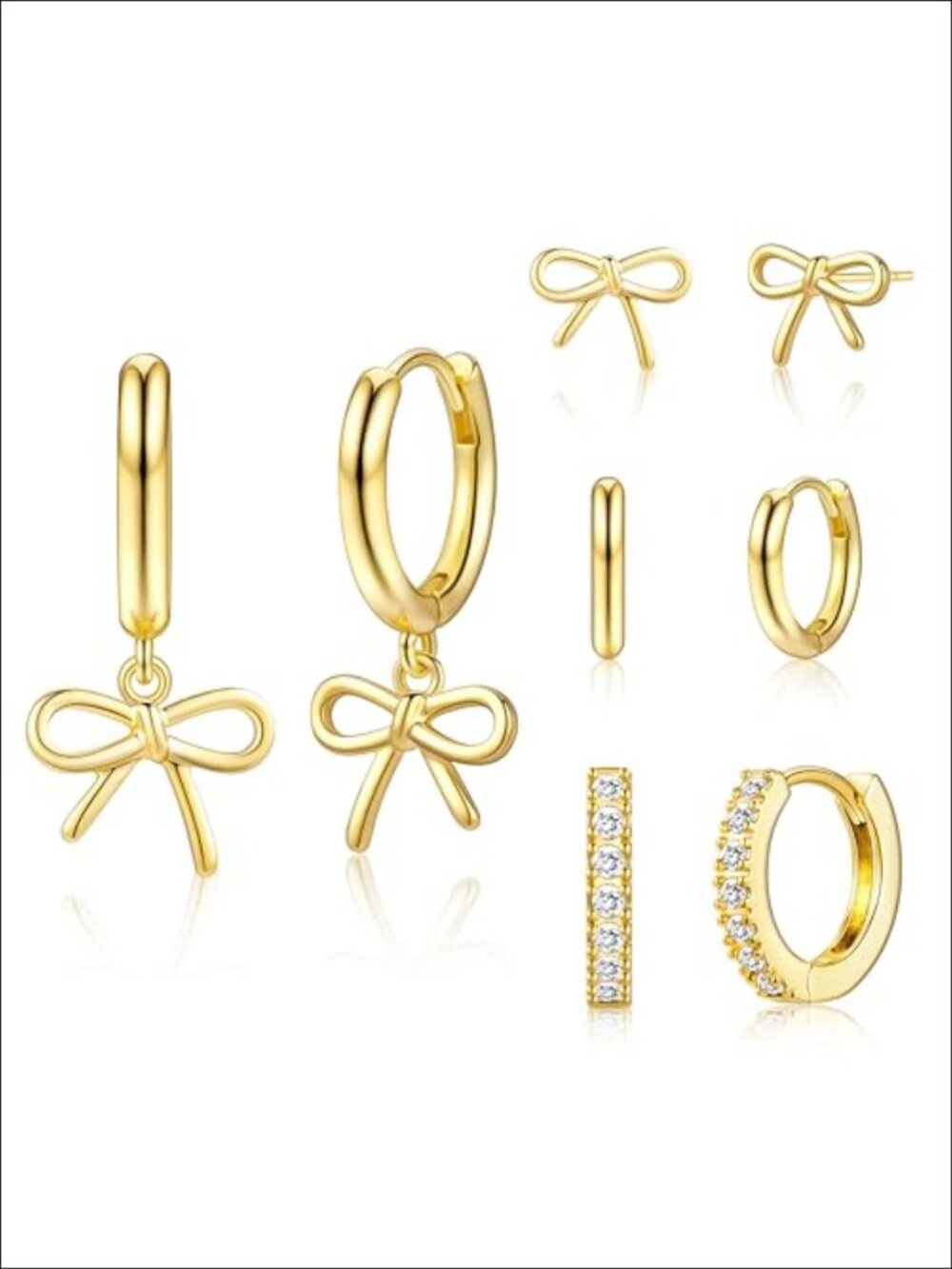 14K Gold Plated Huggie Hoop Earrings Set Hypoallergenic Cartilage Multiple